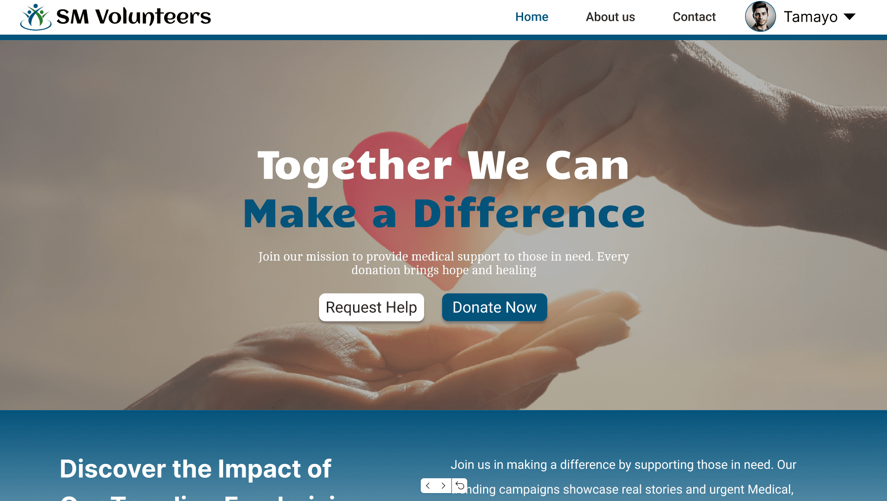 Fund Raising Website UI